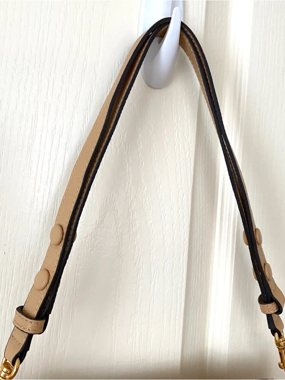 $400 NWT Tory Burch Perry Brown Tan Pebble Leather Gold Chain Strap Shoulder Bag